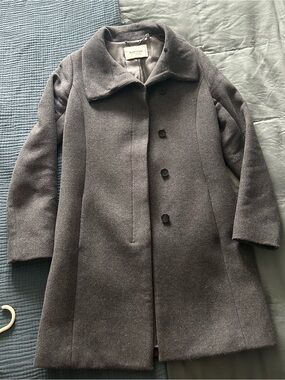 Babaton Women's Gray Wool Blend Pea Coat